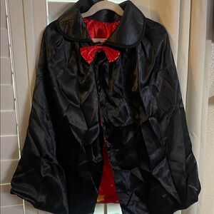 Kids Black and Red Cape with Bow